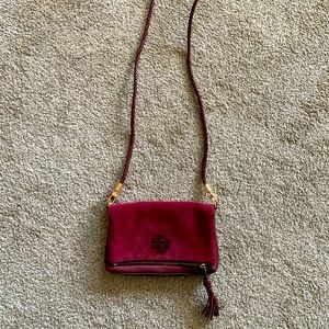 Maroon Tory Burch shoulder bag